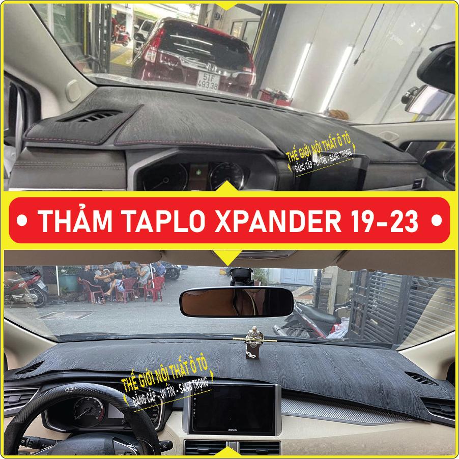 Thảm taplo Mitsubishi Xpander đời 2017 đến 2023 da cacbon, da vân gỗ, nhung cu· 3 lớp dày 1cm chống nắng cao cấp