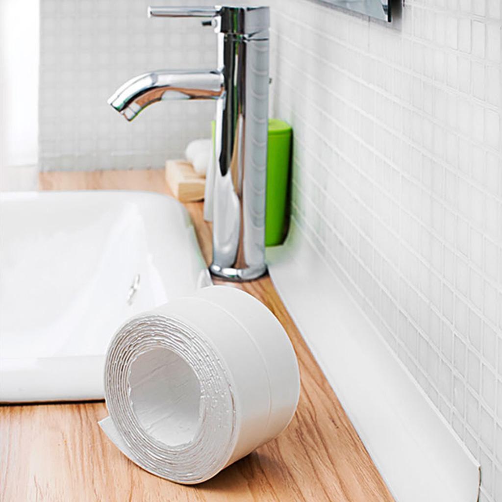 3.3Mx38mm Kitchen Bathroom Waterproof Mold Proof PE Wall / Seam Sealing Tape Caulk Strip