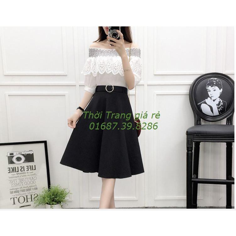 CHÂN VÁY XÒE KÈM BELT HOTTREND