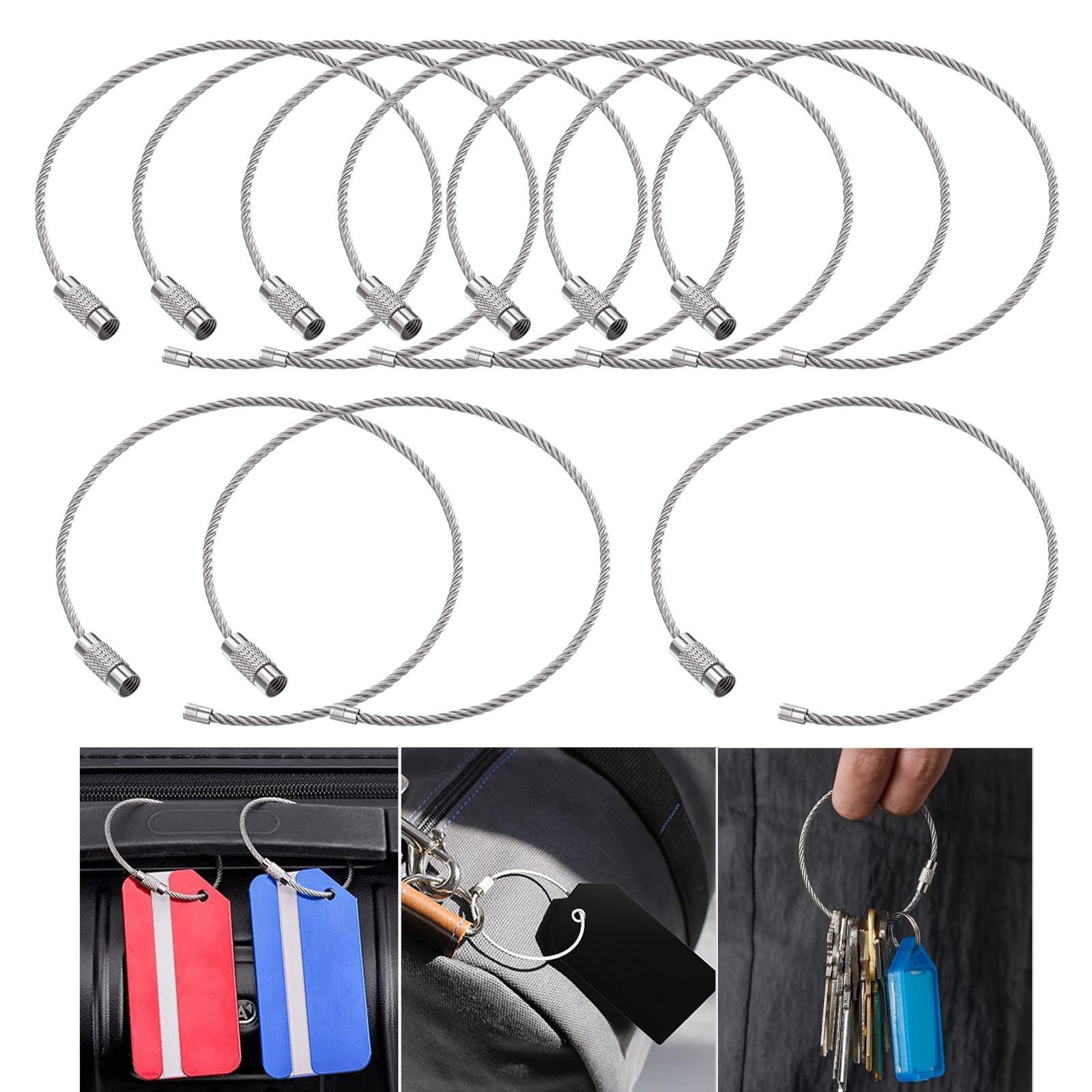 Stainless Steel Wire Keychains Luggage Tags Loops for Hanging Luggage Tag