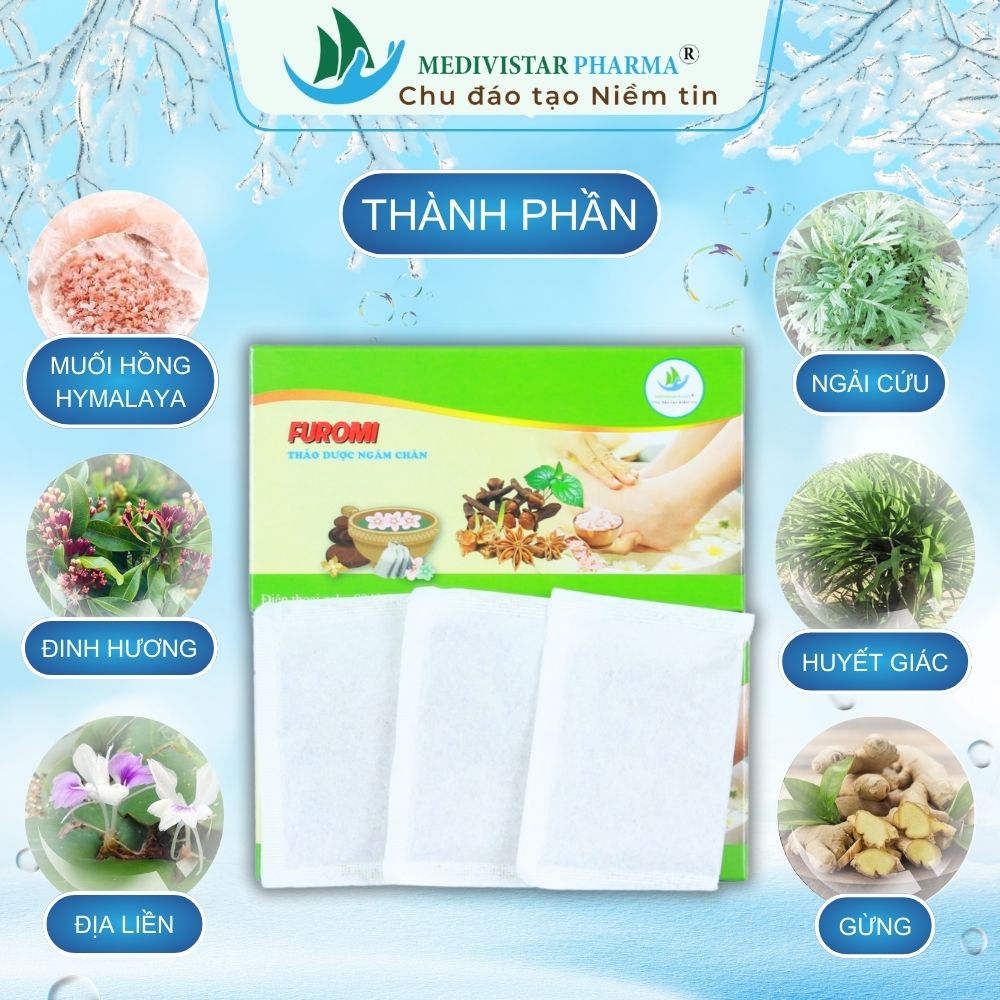 Thảo Dược Ngâm Chân FUROMI Dành Cho Người Đau Khớp, Mất Ngủ Giúp Hết Tê Buồn Tay Chân, Giải Tỏa Căng Thẳng Hộp 20 Túi Lọc