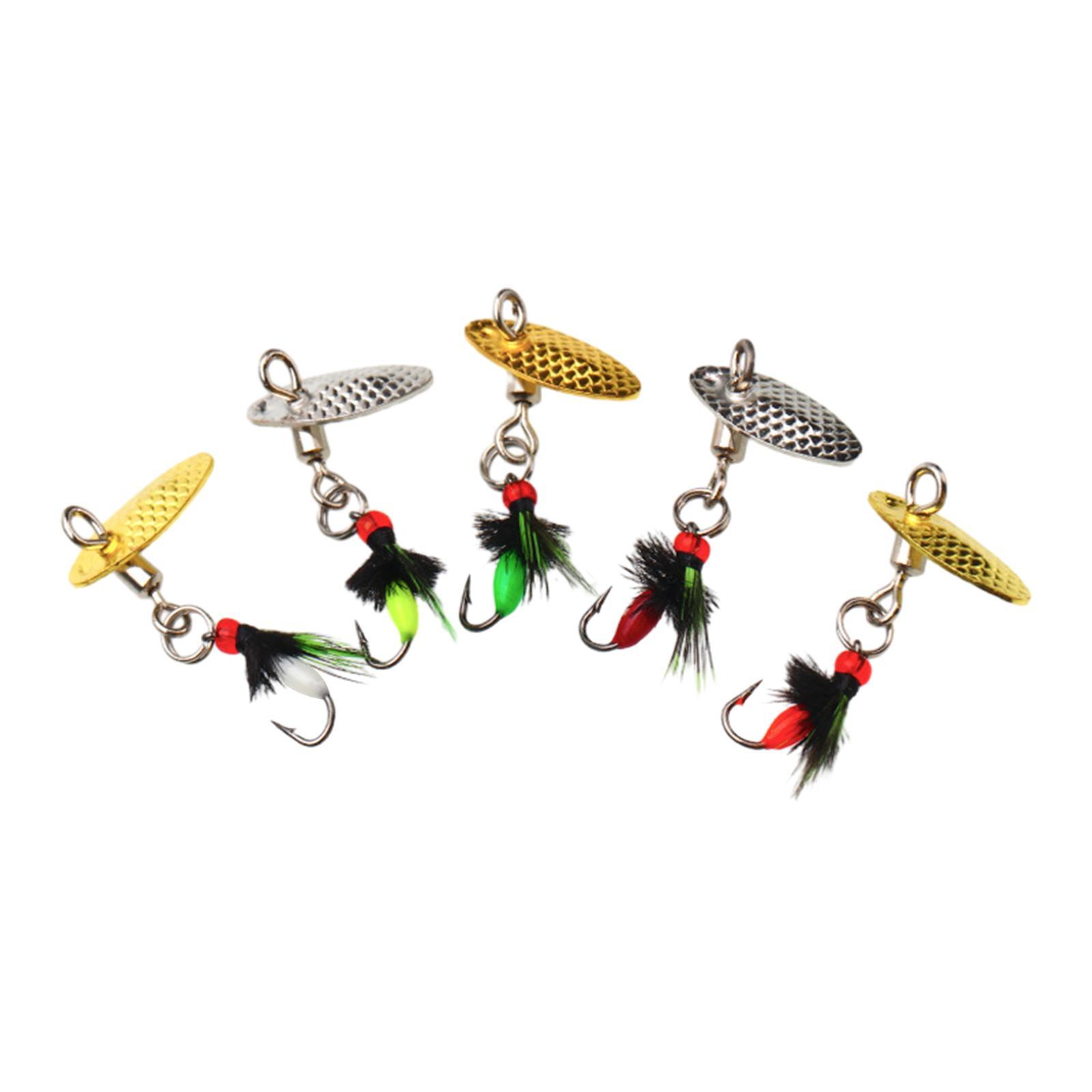 5Pcs Fishing Lures Spinnerbait, Bass Fishing Lures Set, Fishing Tackle with Box, Hard Metal Spinnerbaits for Walleye Salmon