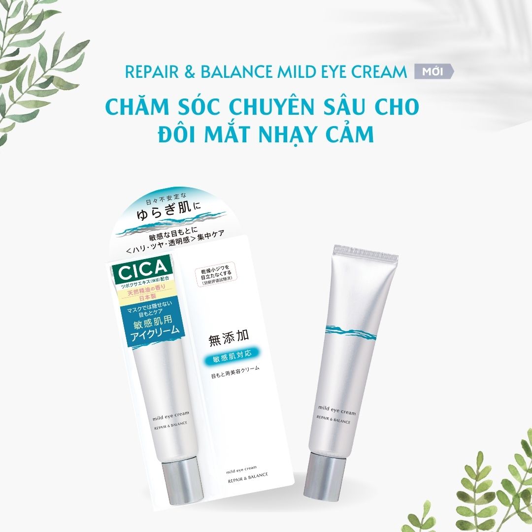 Kem mắt chăm sóc da nhạy cảm Meishoku Repair &amp; Balance mild eye cream 20g