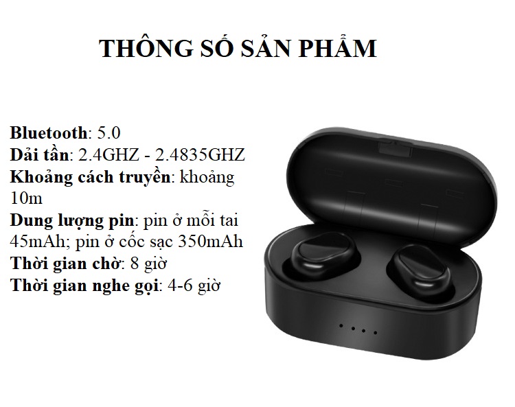 Tai Nghe  Nhét Tai TWS-M9 Công Nghệ Bluetooth ,Thiết kế Nhỏ Gọn, Thời Thượng Kèm Hộp Sạc Tiện Lợi