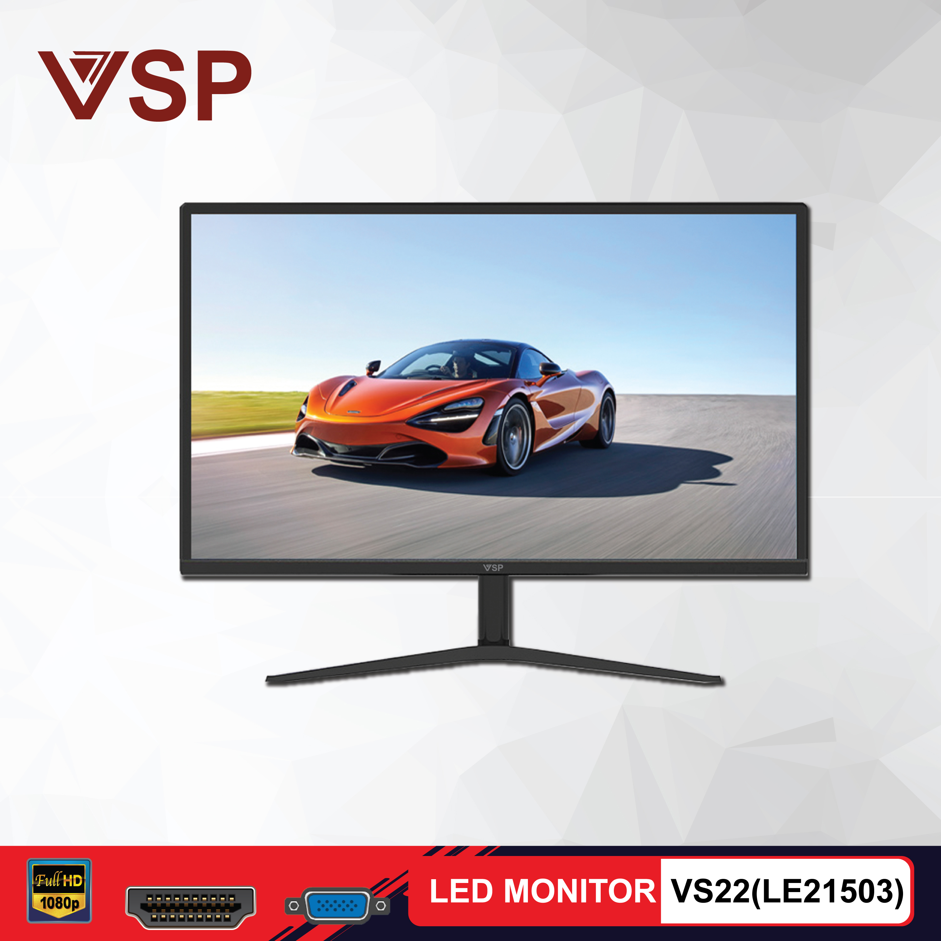 Màn hình máy tính 22inch VSP VS21.5 [LE21503] (21.5&quot; FHD 75Hz, HDMI+VGA) - Hàng chính hãng TECH VISION phân phối