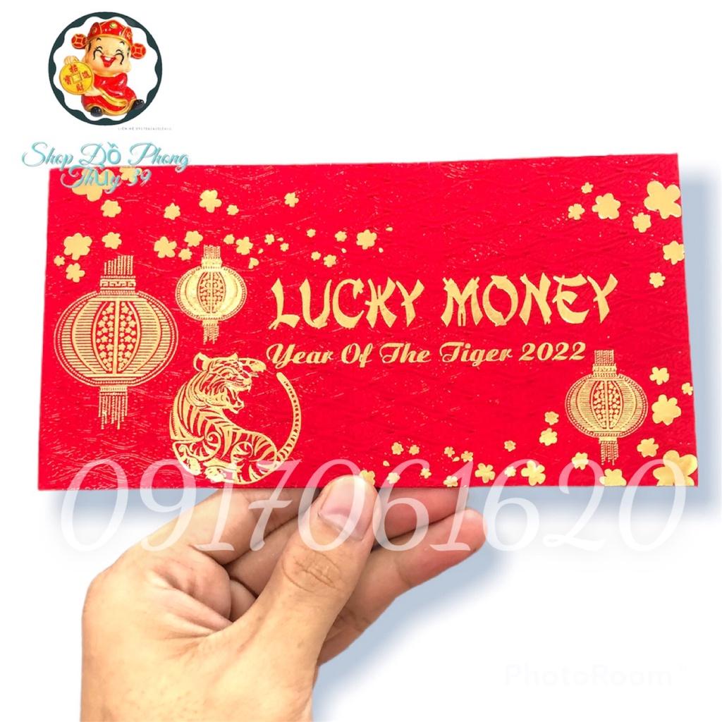 Thiệp Lì Xì LUCKY MONEY Màu Đỏ Giấy Thơm Sang Trọng Lịch Sự Lì Xì Tết