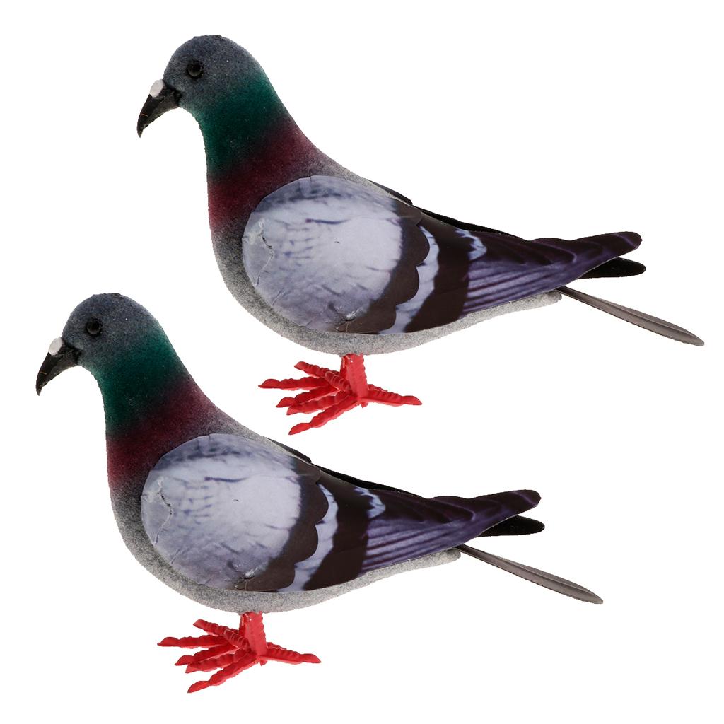 2X Nhân Tạo Bọt Lông Vũ Nhiều Màu Bồ Câu Trang Trí Vật Trang Trí Chim Trang Trí