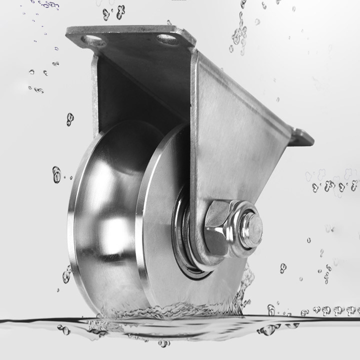 Bộ bánh xe inox 201 cho cửa cổng trượt, lùa, loại 16x48mm