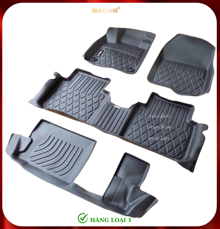 Thảm lót sàn xe ô tô Honda CRV 2023+( 3 hàng ghế sd ) Nhãn hiệu Macsim chất liệu nhựa TPE cao cấp màu đen