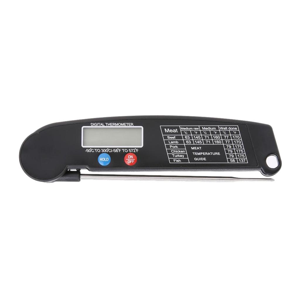 LCD Digital Instant Read Kitchen Food Thermometer With Folding Long Probe BBQ Meat Water Milk Household Cooking Temperature Tools