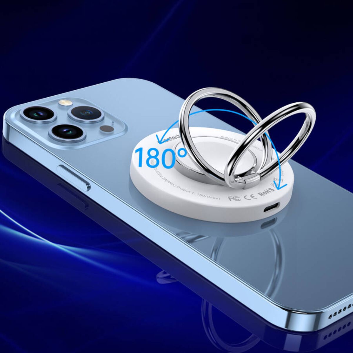 Nhẫn đỡ điện thoại mag-safe 2 in 1 tích hợp sạc không dây Choetech T603 dùng cho iphone, tai nghe và cho apple watch