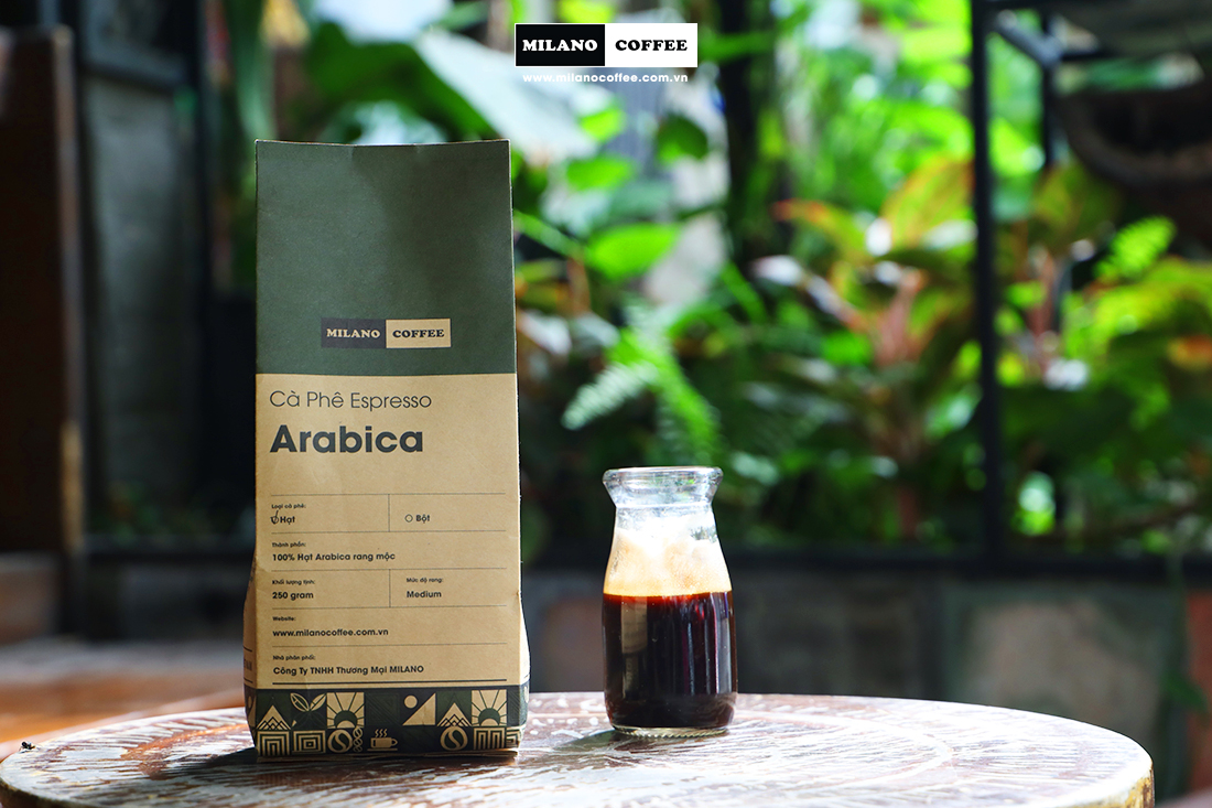 Cà phê 100% ARABICA rang mộc nguyên chất MILANO COFFEE 250gr