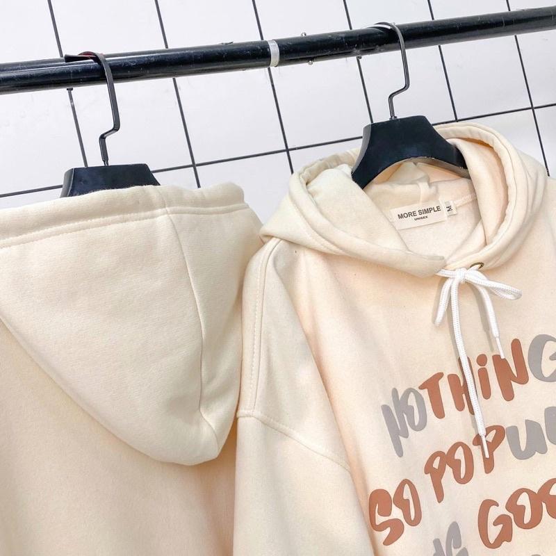 Áo Hoodie Nỉ Bông Unisex GOOD NESS màu KEM Nam nữ unisex/Áo khoác hoodie nữ có mũ form rộng Jaystoree