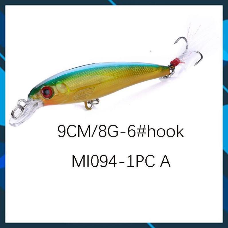 Mồi Câu lure, cá chẽm , có mú, cá ngão , cá biển đuôi lông Chuyên Đồ Câu Lure dài 9cm nặng 8gr_ Lure _ 39