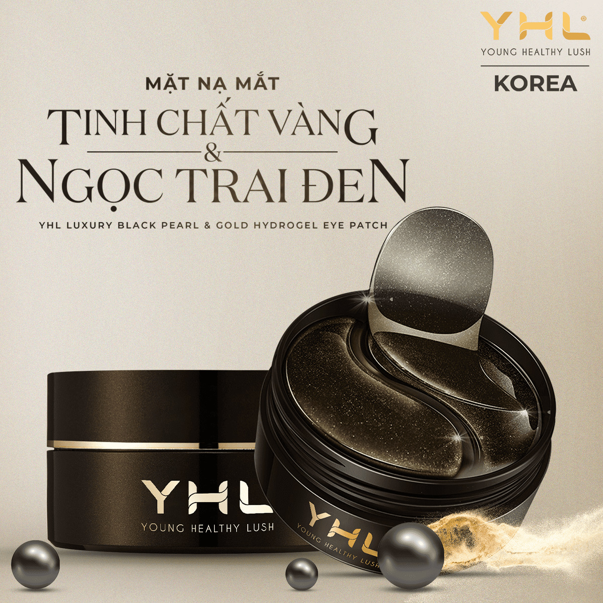 MẶT NẠ MẮT TINH CHẤT VÀNG VÀ NGỌC TRAI ĐEN YHL