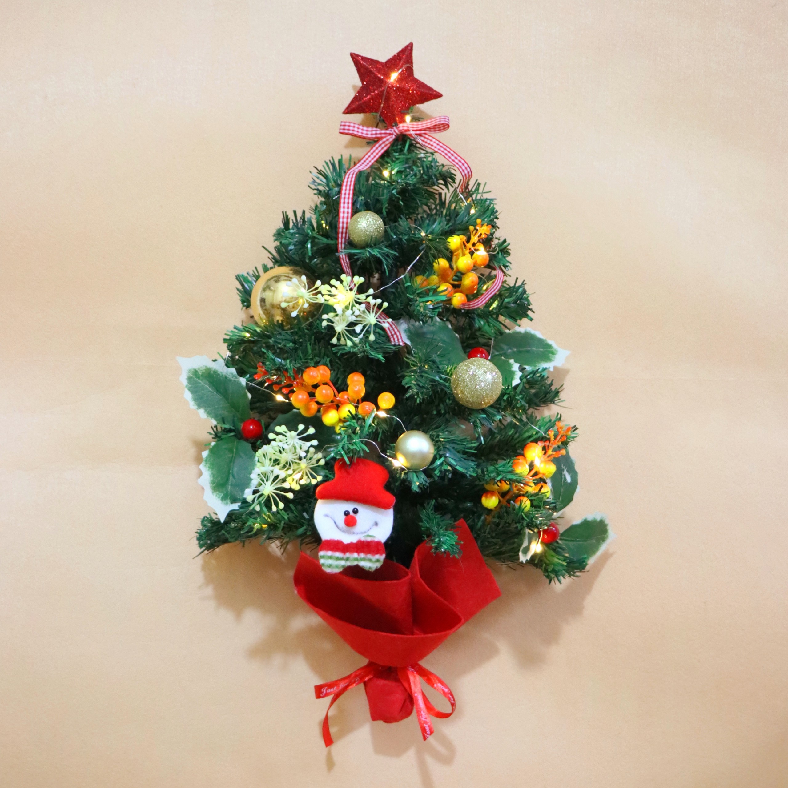 Cây Thông Treo Trang Trí Giáng Sinh Màu Sắc 55cm tặng đèn