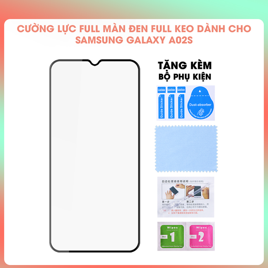 Kính Cường Lực Full Màn Hình Dành Cho Samsung Galaxy A02s- Hàng Chính Hãng