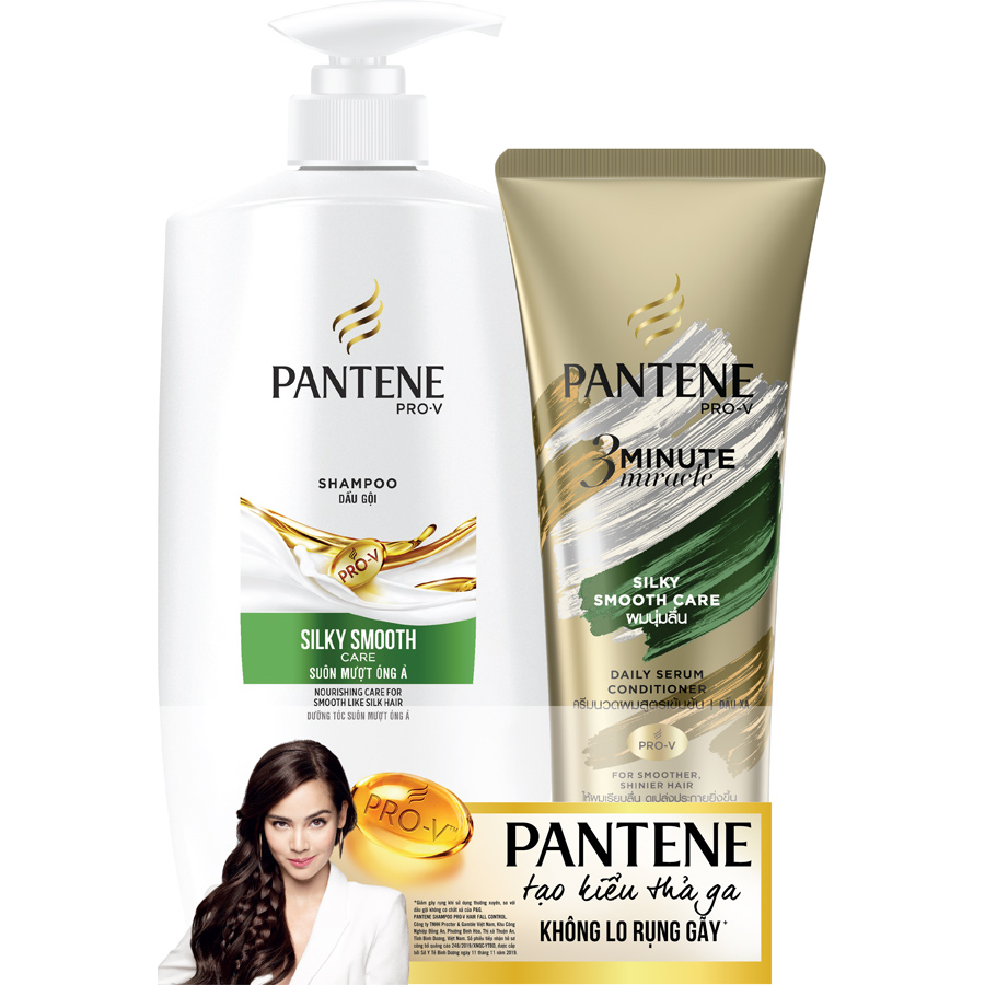 Bộ Đôi Panetene Mượt Mà Óng Ả (Dầu Gội 650ml + Dầu Xả 3 Phút Diệu Kỳ 150ml)