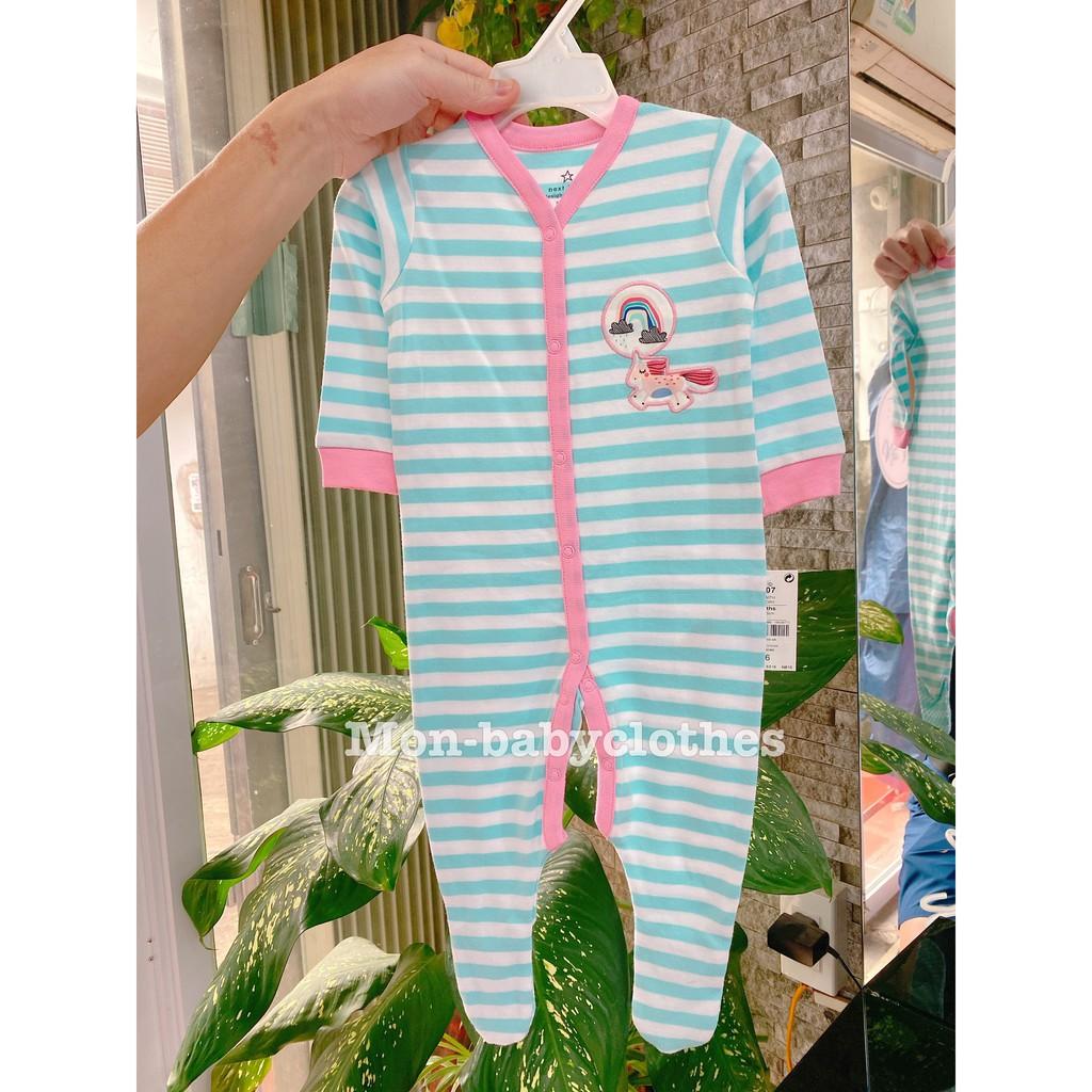 Sleep suit kẻ xanh trắng