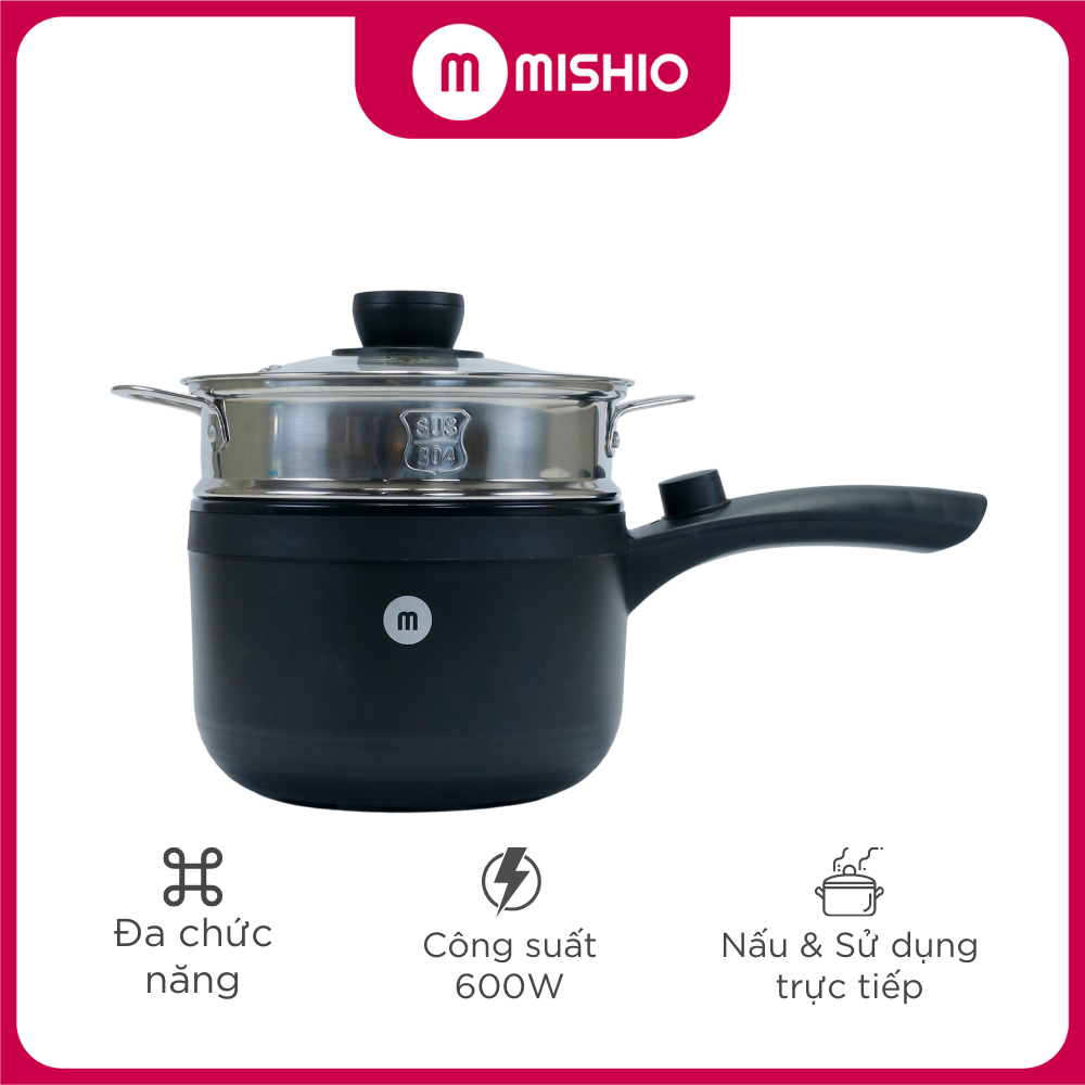 Nồi Nấu Đa Năng Mishio MK321 Dung Tích 1.5L Dành Cho 1-2 Người - Hàng Chính Hãng