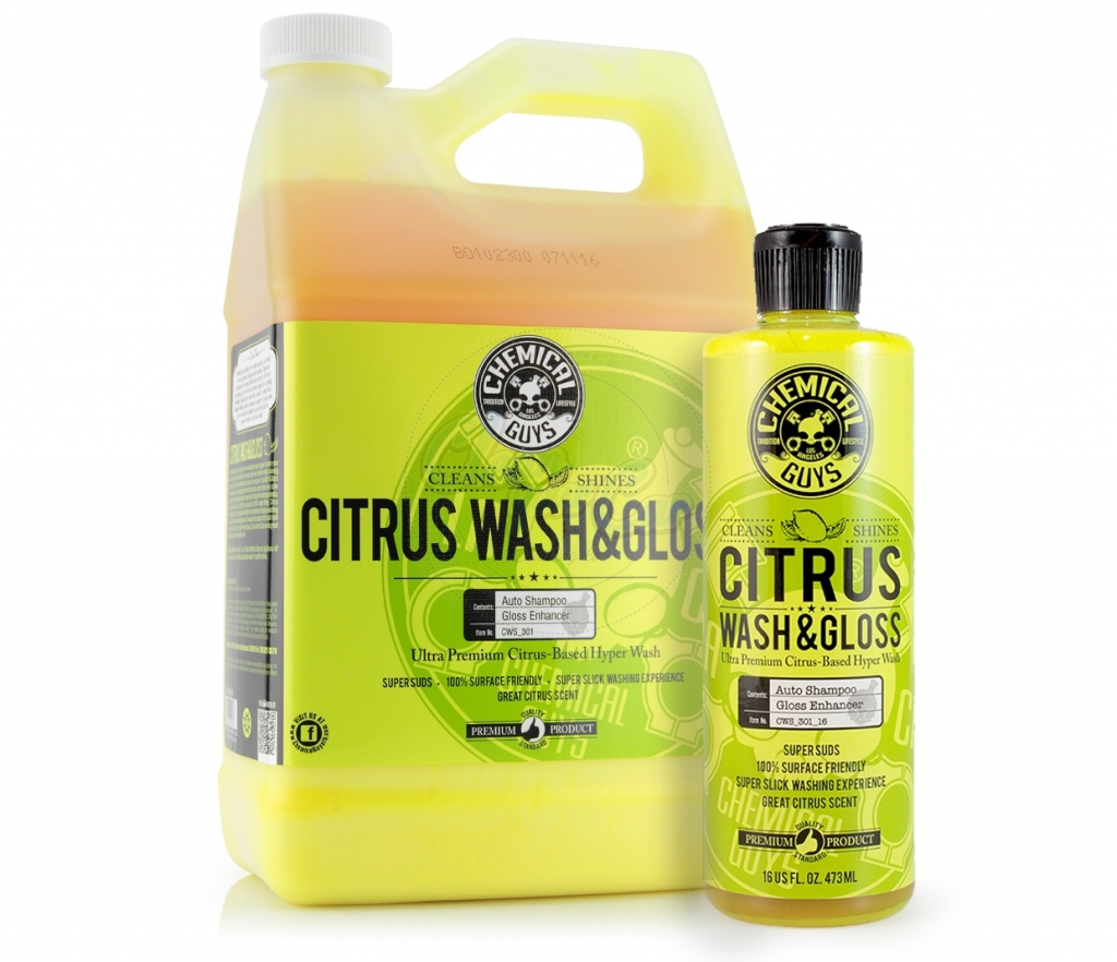 Nước rửa ô tô hương chanh thơm dễ chịu hiệu Chemical Guys CITRUS WASH &amp; GLOSS CONCENTRATED ULTRA PREMIUM HYPER dung tích 3.8L (1 Gallon)