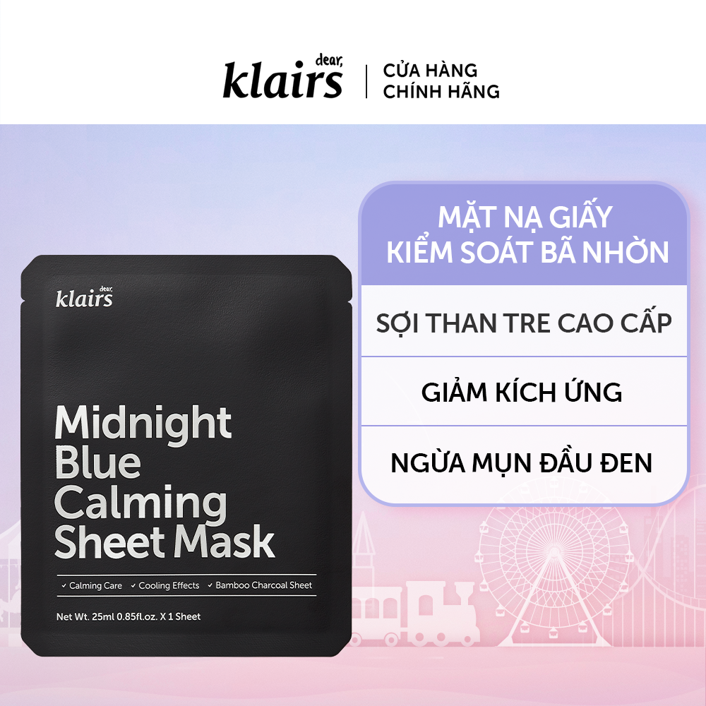 Mặt nạ làm dịu da Dear Klairs Midnight Blue Calming Sheet Mask 25ml