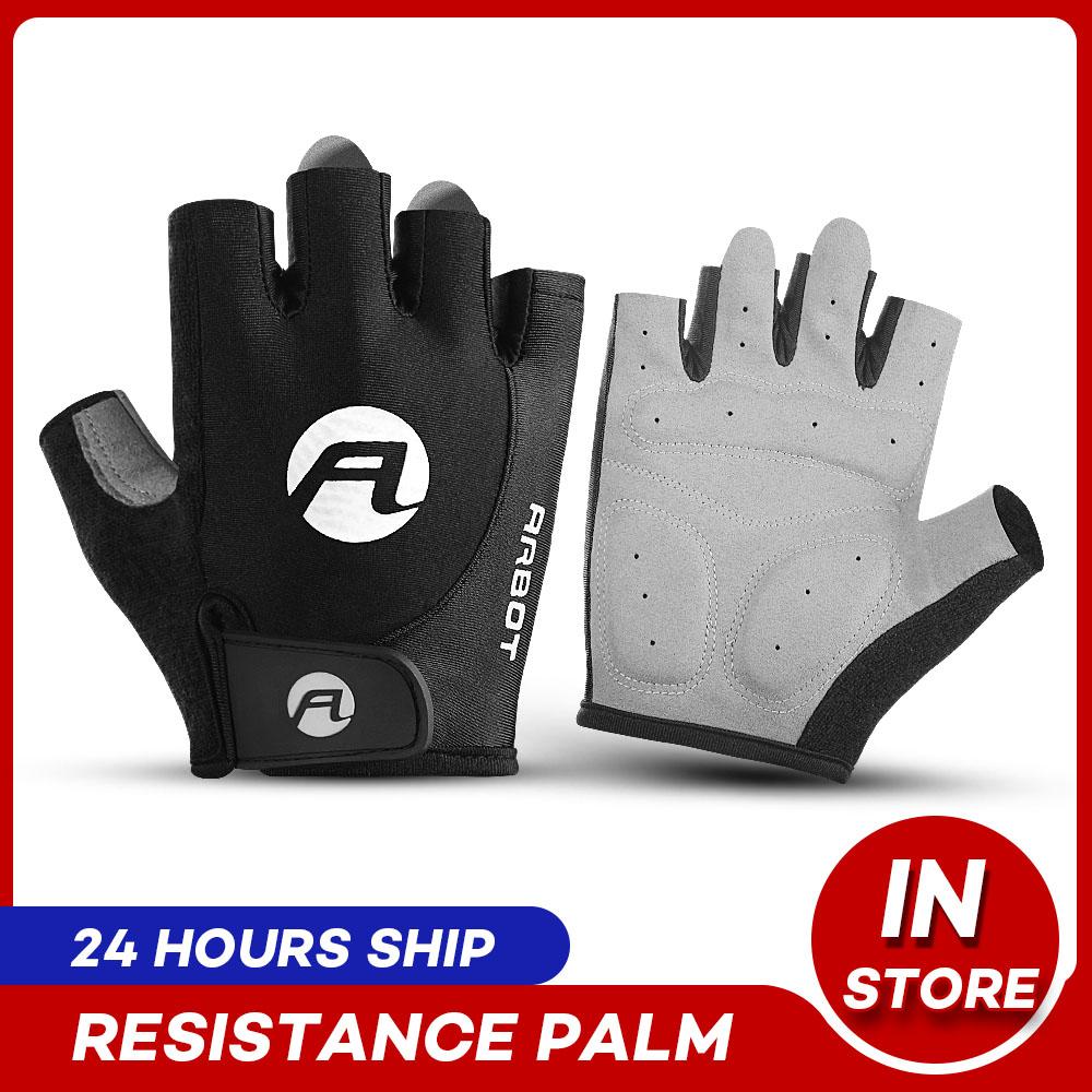 1Pair Half Finger Găng tay đua xe đạp chống trượt Găng tay xe máy chống sốc MTB Găng tay xe đạp Găng tay thể thao Găng tay Color: BU1 Size: M