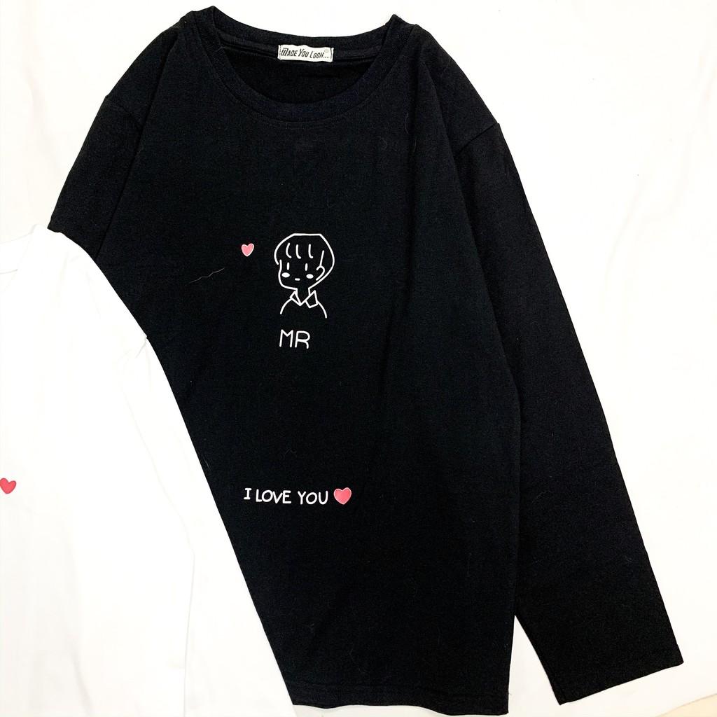 Áo Thun Tay Dài Couple Unisex MR MS Form Rộng