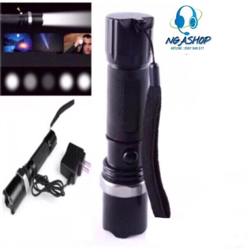Đèn pin siêu sáng cầm tay đèn LED 1 mini màu đen khích thước dài 15.2cm