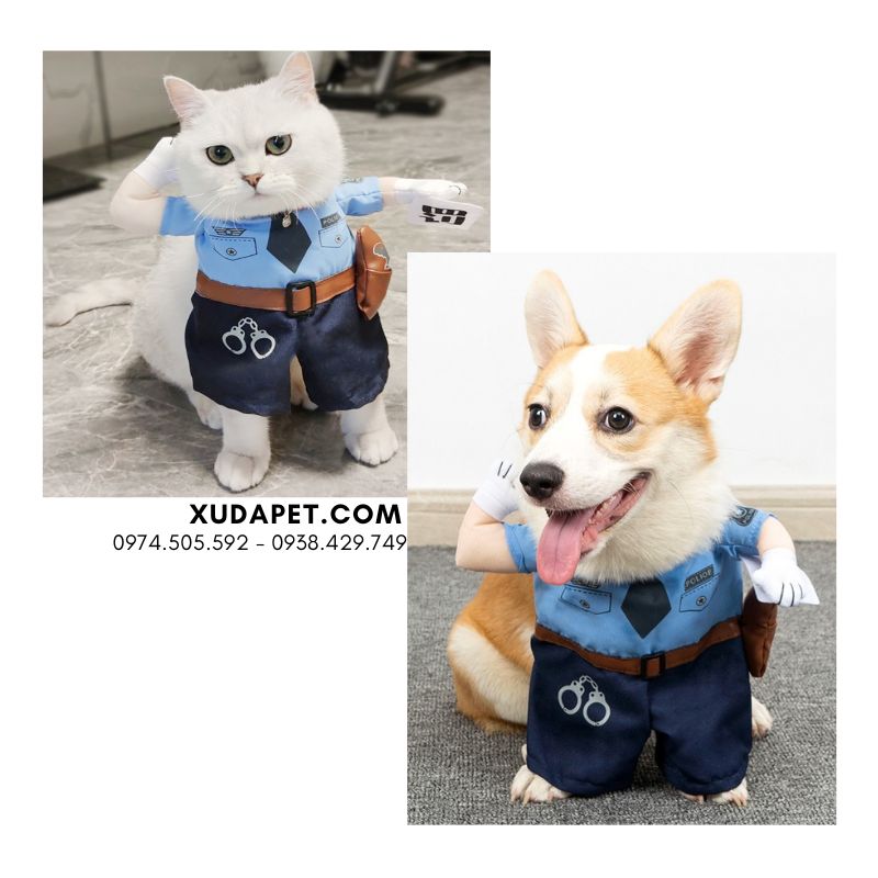 Áo Cosplay Cảnh Sát Trung Cho Chó Mèo - SP006019Jǐngchá