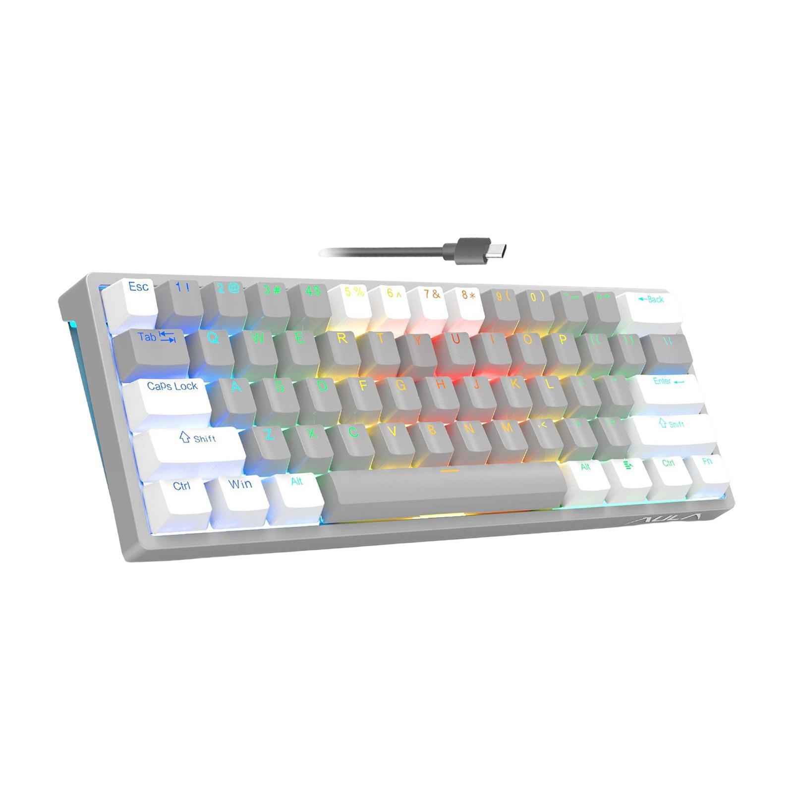 Mechanical Gaming Keyboard Clear Characters Hot Swappable for Desktop Laptop
