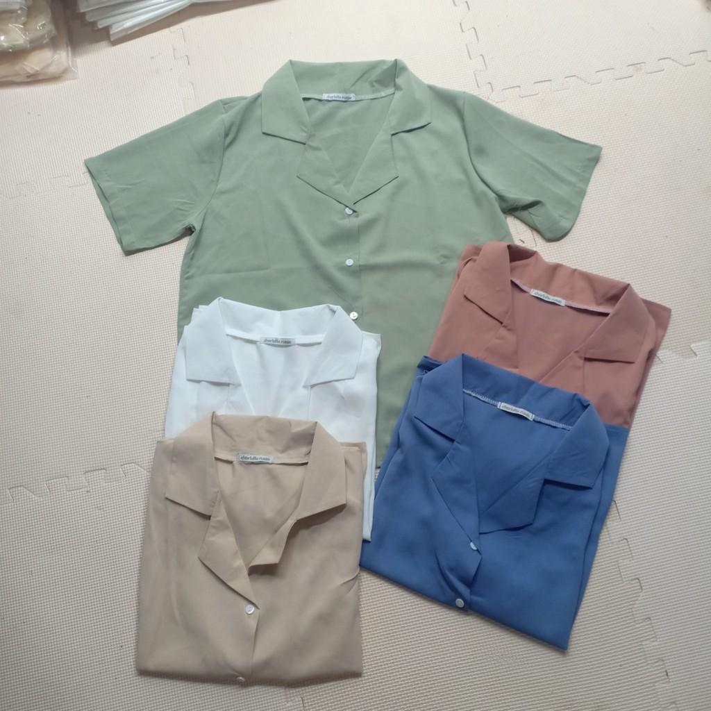 Áo Sơ Mi Tay Ngắn Cổ Bẻ Phong Cách huongmitxu