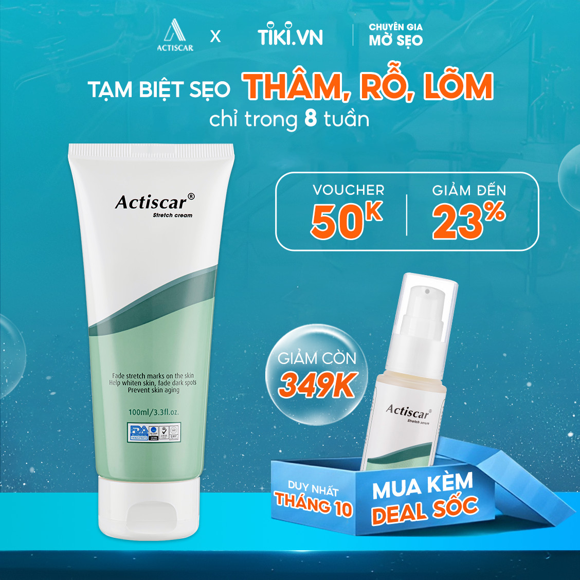 Kem Rạn Da Actiscar Stretch Làm Mờ Rạn Da Cho Bà Bầu, Sau Sinh Làm Đều Màu Da Thành Phần Thiên Nhiên Lành Tính 100ml