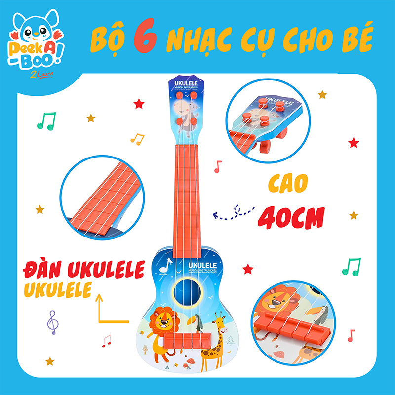 Đồ Chơi Peek A Boo Bộ  6 Nhạc Cụ Cho Bé PAB015