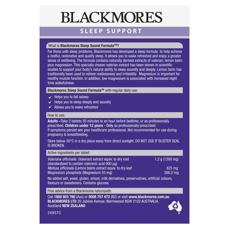 Blackmores Sleep Sound Formula 30 Tablets
