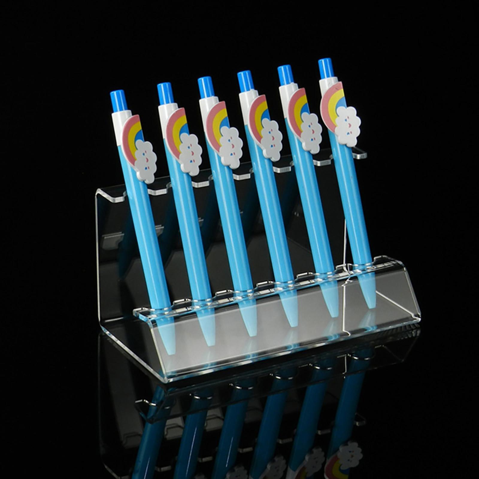 Pen Rack Holder Acrylic Pen Holder Acrylic Storage Cosmetic Brushes Supplies Office Vertical Countertop Pen Holder Display Stand