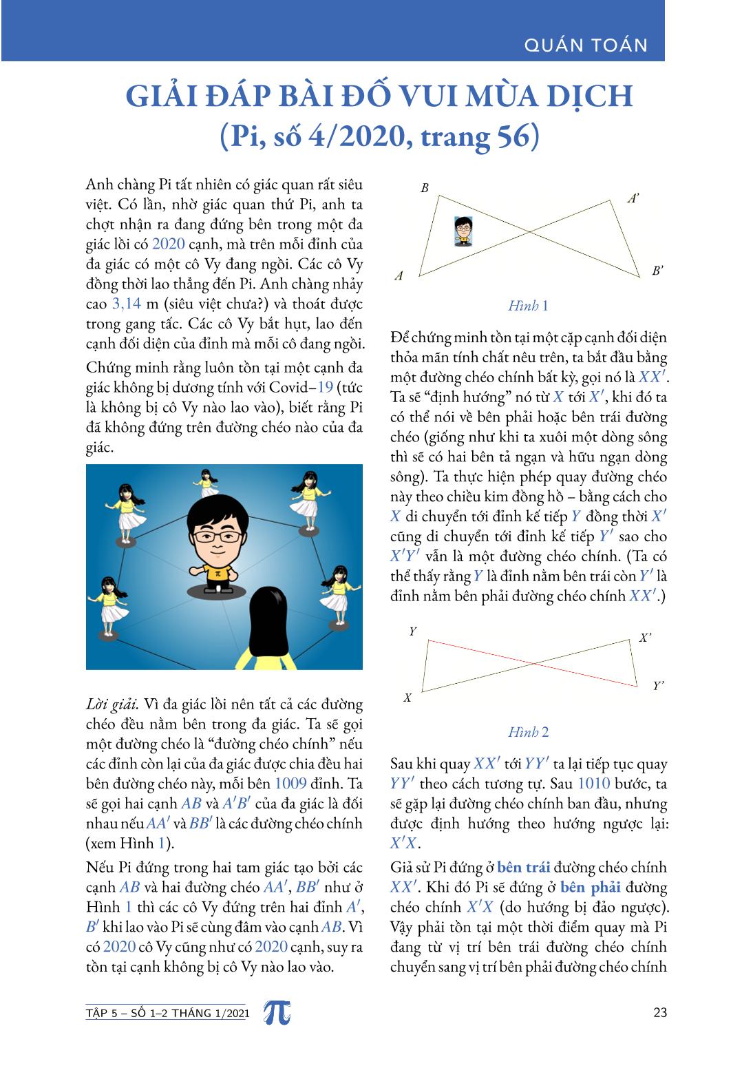 Tạp chí Pi- Hội Toán học Việt Nam số 1&amp;2/ tháng 1 năm 2021