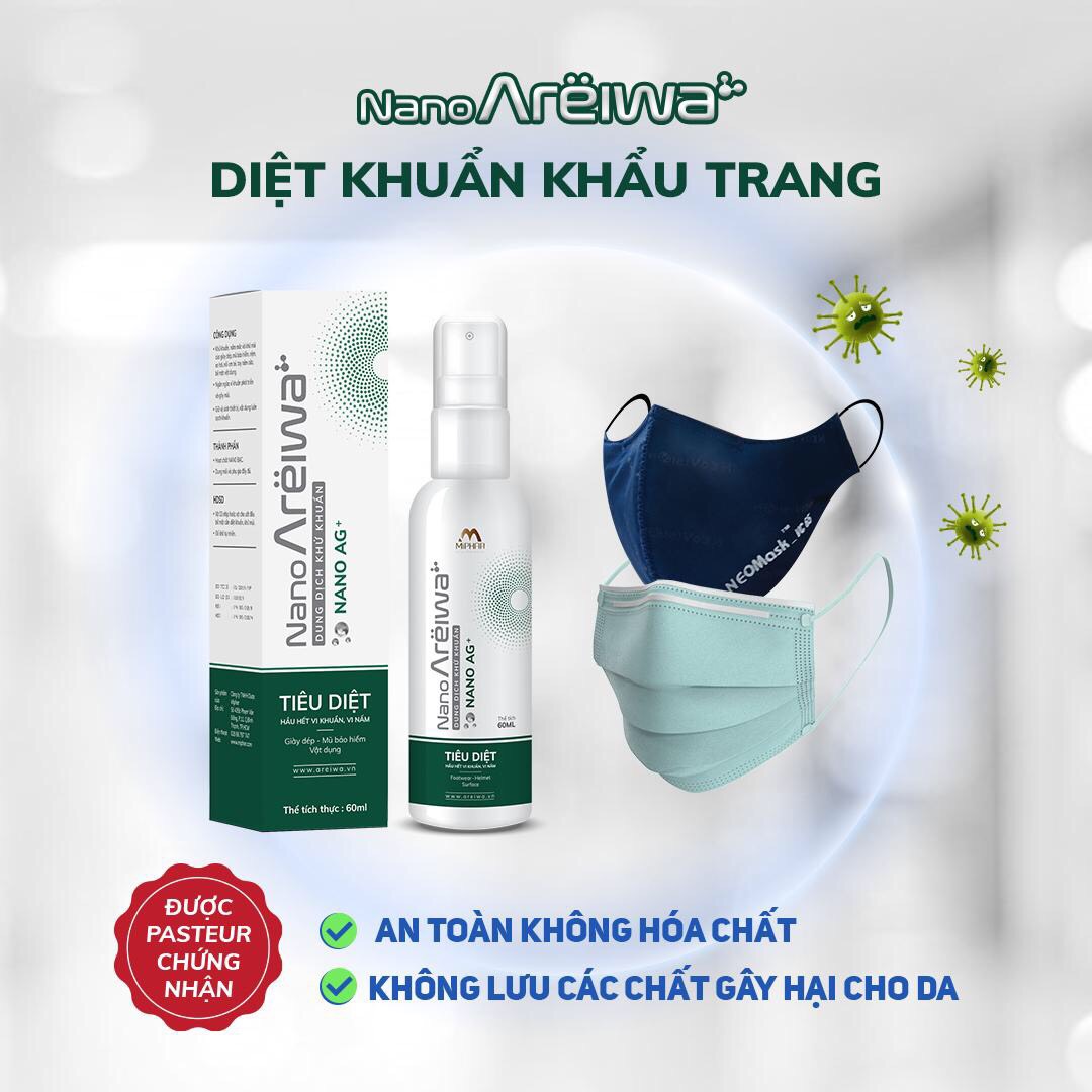 Chai vệ sinh khử khuẩn chuyên dụng điện thoại, mắt kính Nano Areiwa