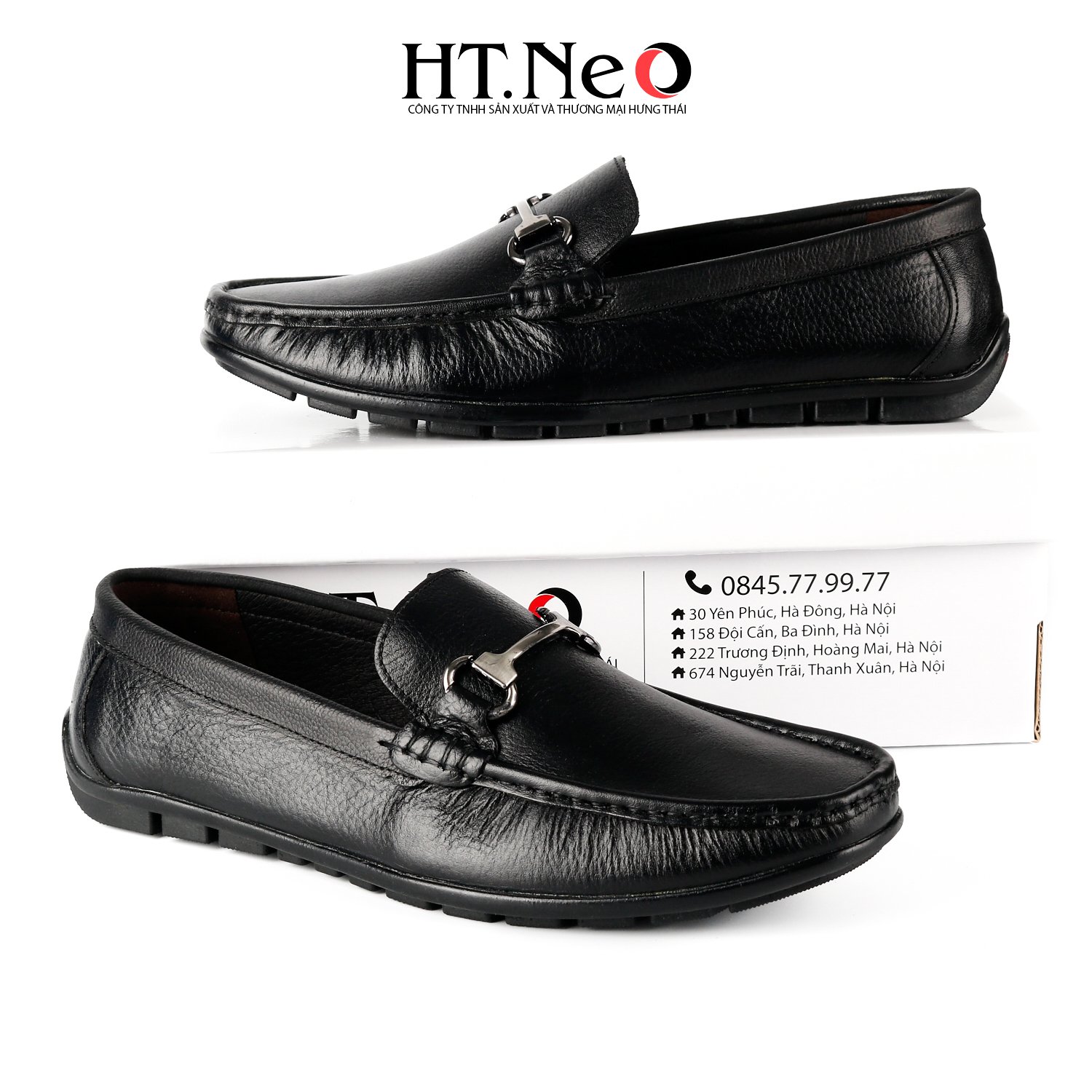 Giày mọi nam, giày lười nam HT.NEO được thiết kế với kiểu dáng đơn giản, trẻ trung với khuy kim loại GM139