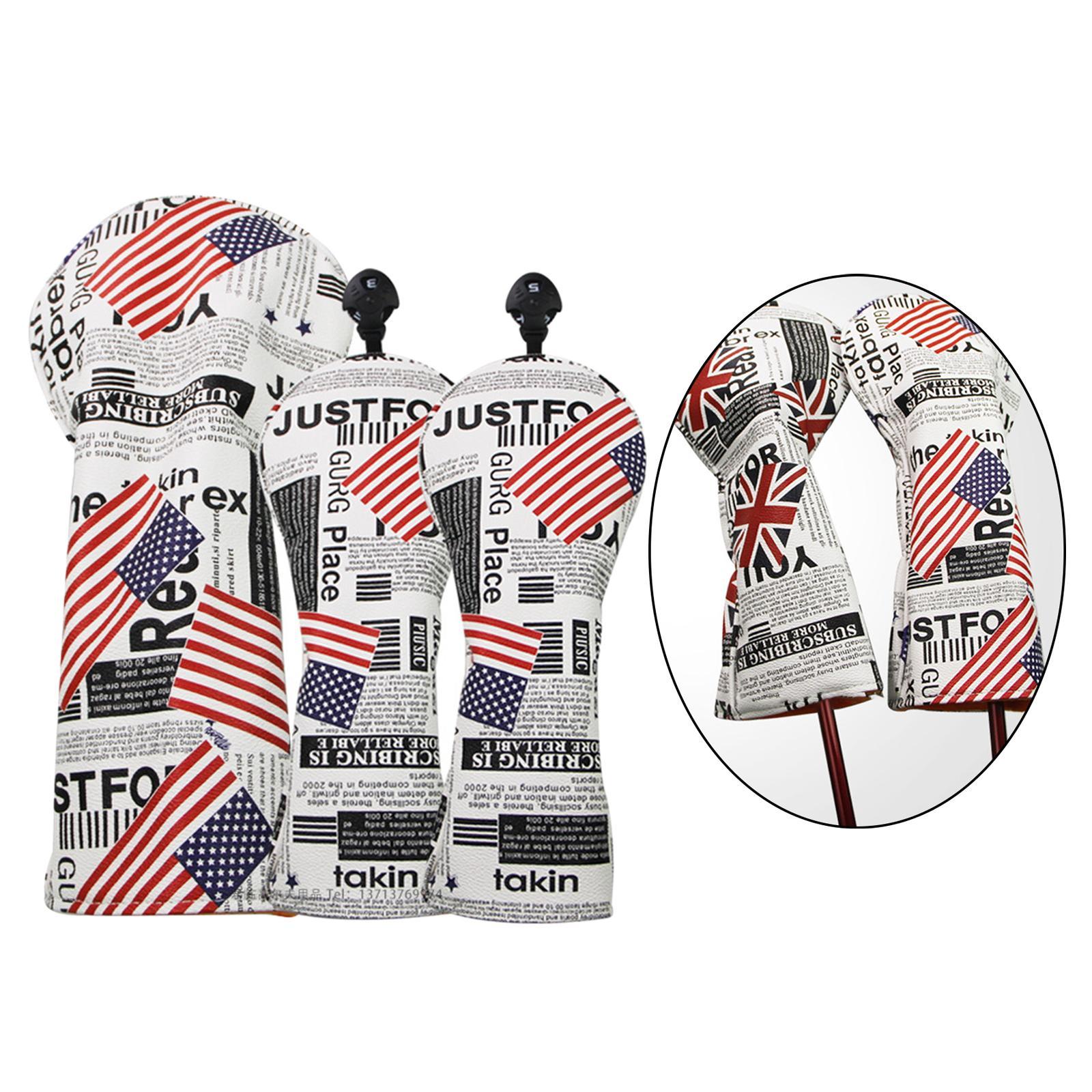 Golf Club Head Cover Driver Fairway Wood Hybrid Headcovers Protector Guard Stars