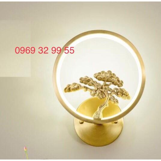 Đèn tường đồng, Mặt tròn, Mắt Việt, MV-W8709, phòng khách, phòng ngủ, phòng trà, Led 20w, Đèn tường cao cấp