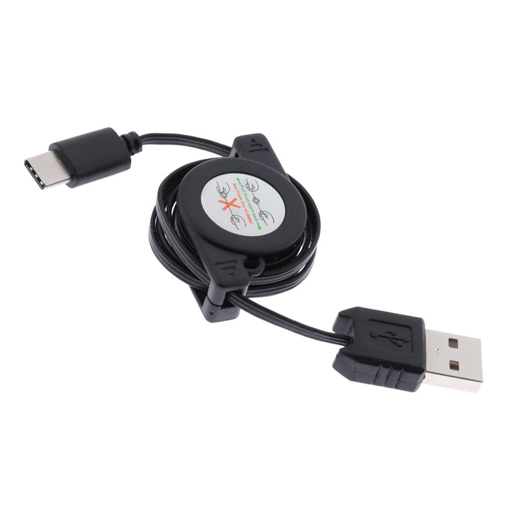 USB   Cable, Retractable USB C to USB Charger Data Sync & Charging Cord