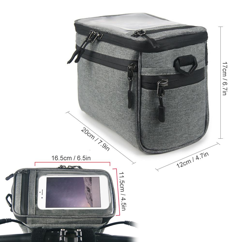 Bicycle Handlebar Bag Cycling Bike Front Tube Bag Bike Pannier Shoulder Bag Carrier Pouch