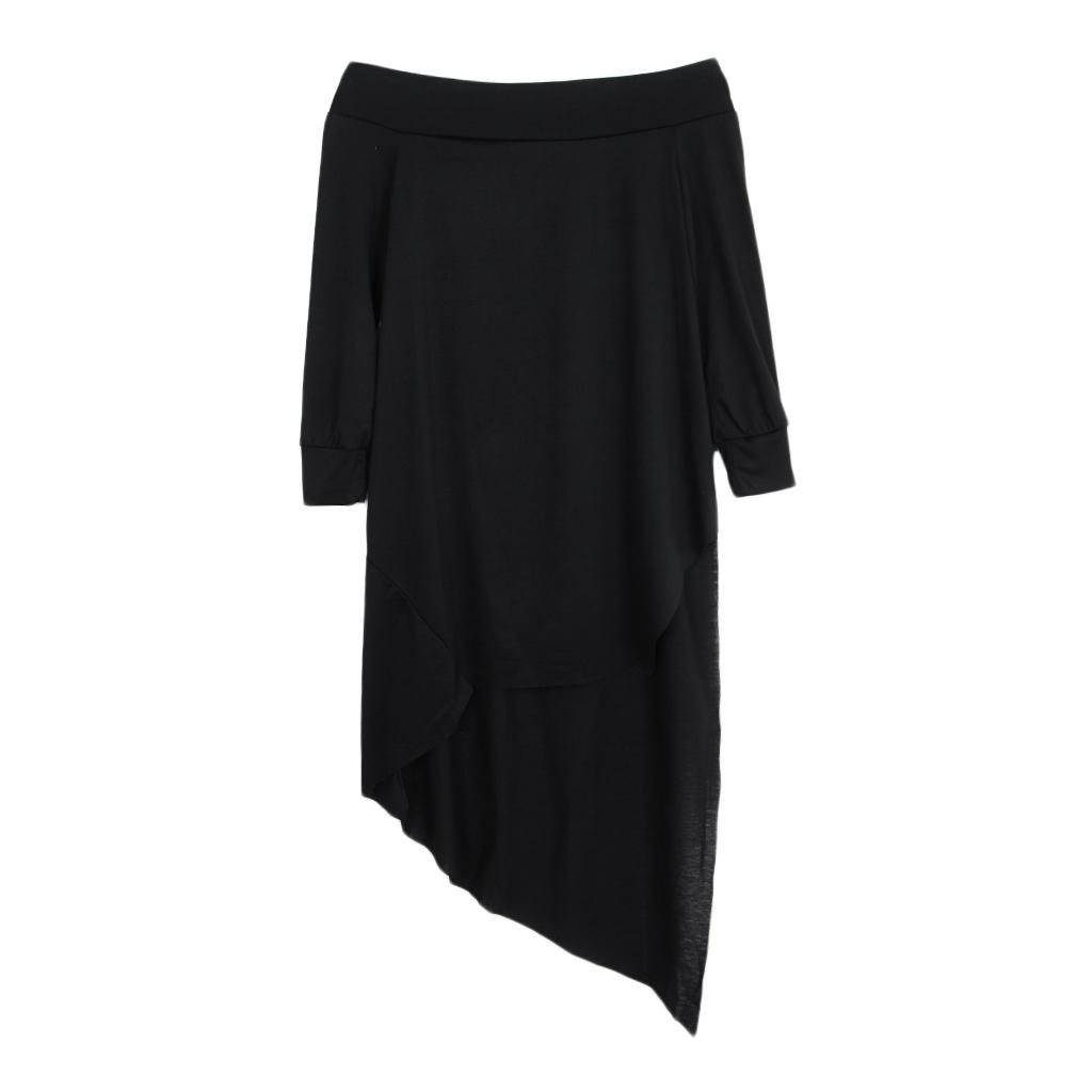 Women's Fashion Tunic Tops Irregular Hem Casual Long Sleeve Blouse T-shirt