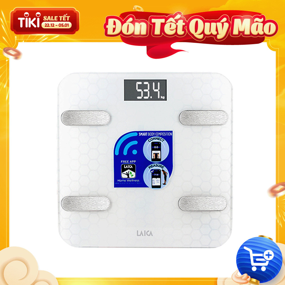 Cân điện tử thông minh Laica PS7011 - Cân đo 6 chỉ số - Mức cân tối đa 180 kg