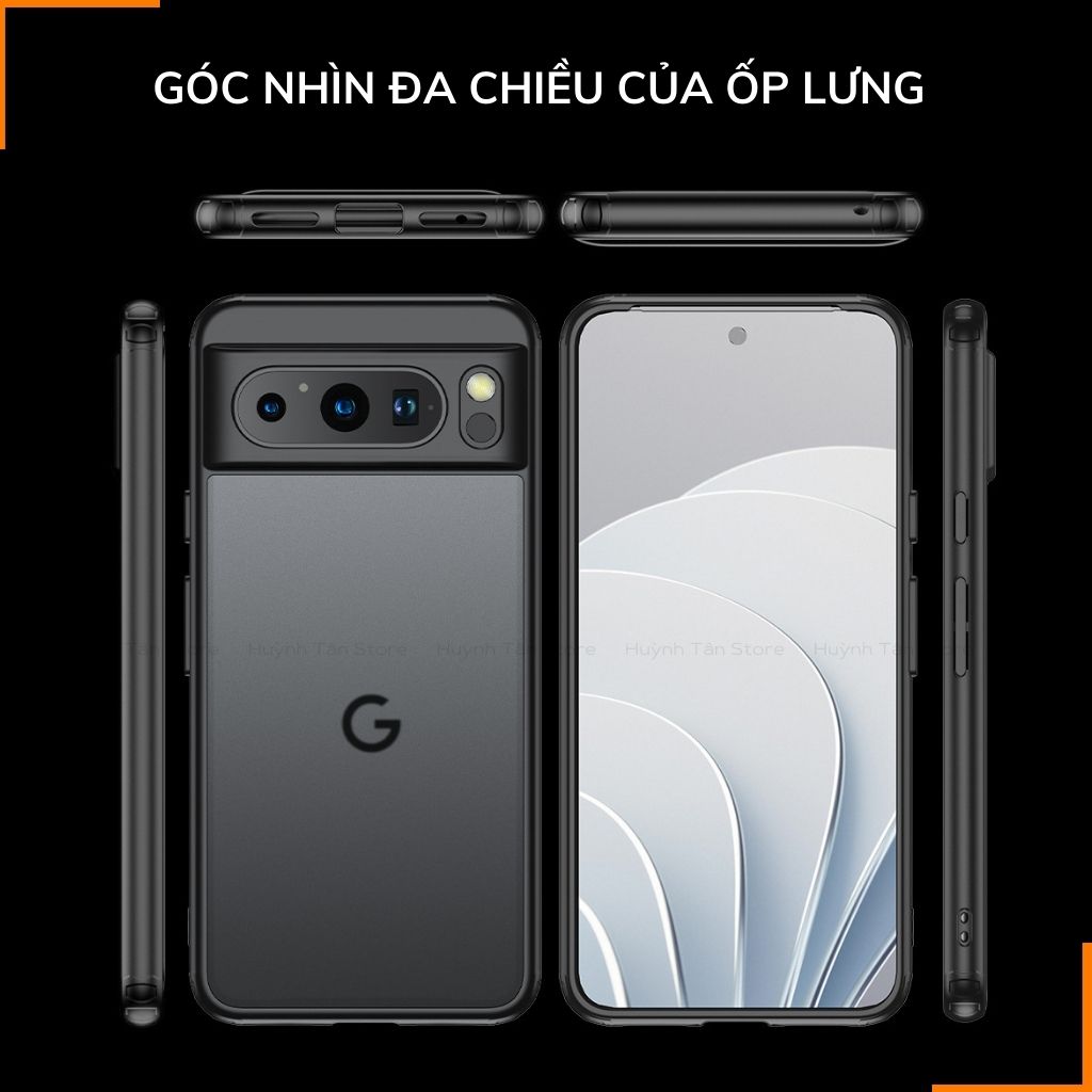 Ốp lưng pixel 8 pro chống sốc chống vân tay NHÁM VIỀN MÀU VER 2 bảo vệ camera phụ kiện