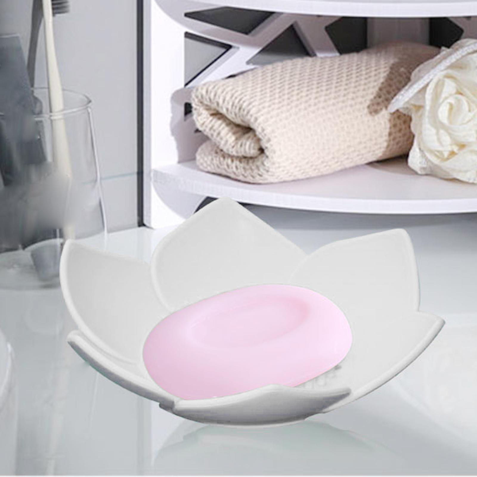 Portable Soap Dish Soap Holder with Drainage Soap Tray for Bathroom Shower White