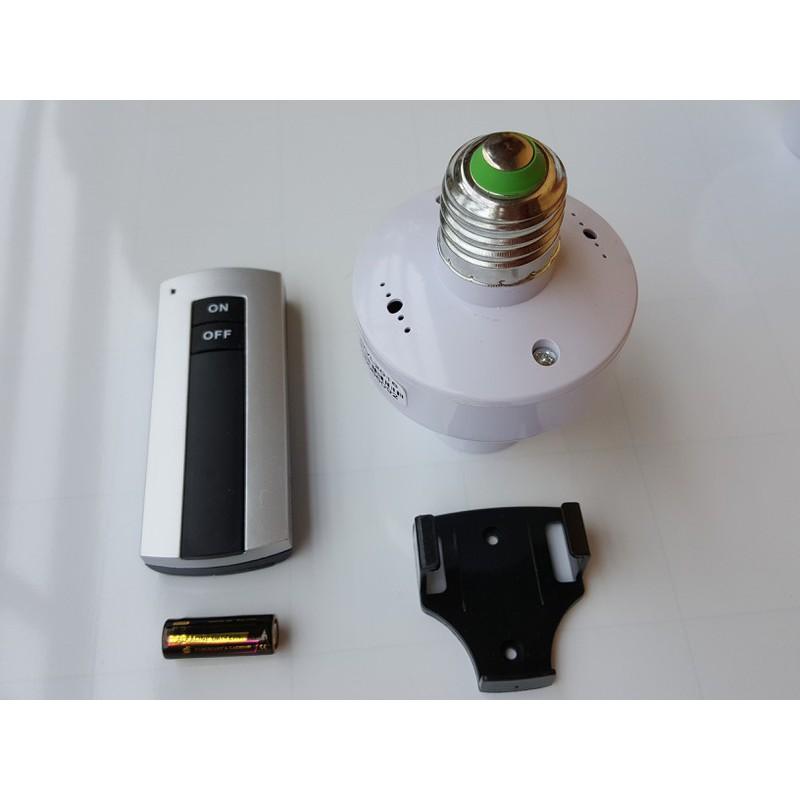 Đui đèn điều khiển từ xa có Remote, Đuôi đèn E27 điều khiển từ xa bằng sóng RF