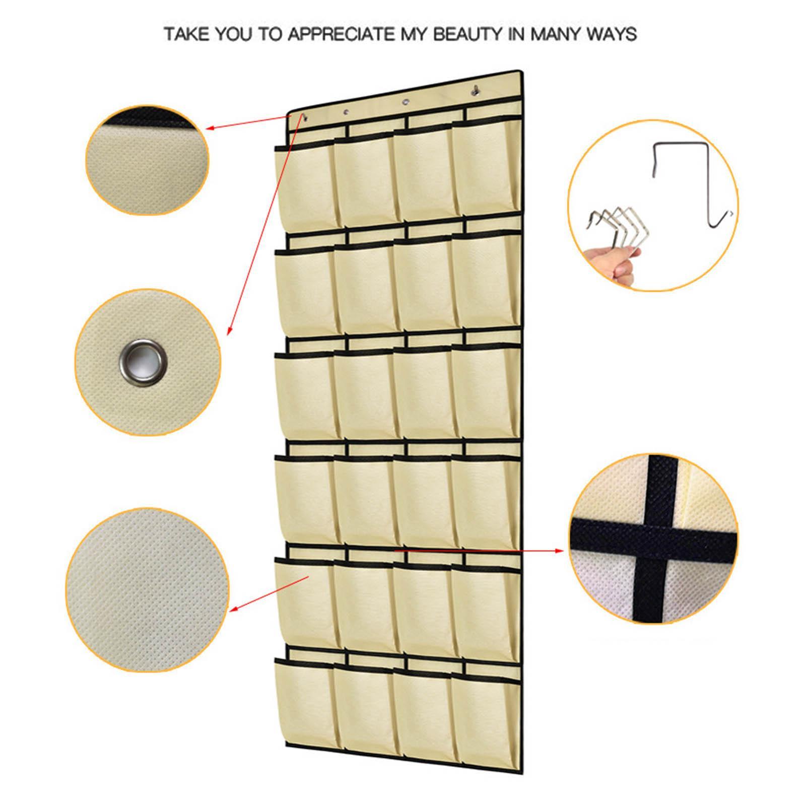 Shoe Organizer 24 Pockets Holder Hanging Space Saver Over The Door for Door