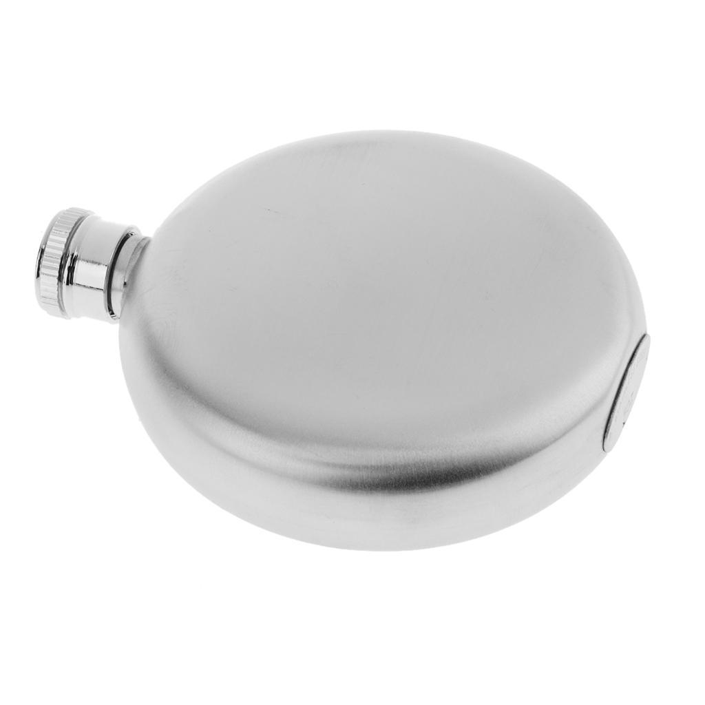 5oz Portable Stainless Steel Liquor Hip Flask Russia Round Flagon Silver